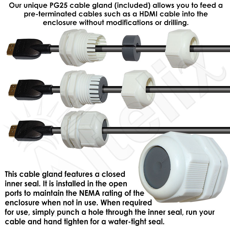 Altelix 14x12x8 Fiberglass Weatherproof Vented NEMA Enclosure for