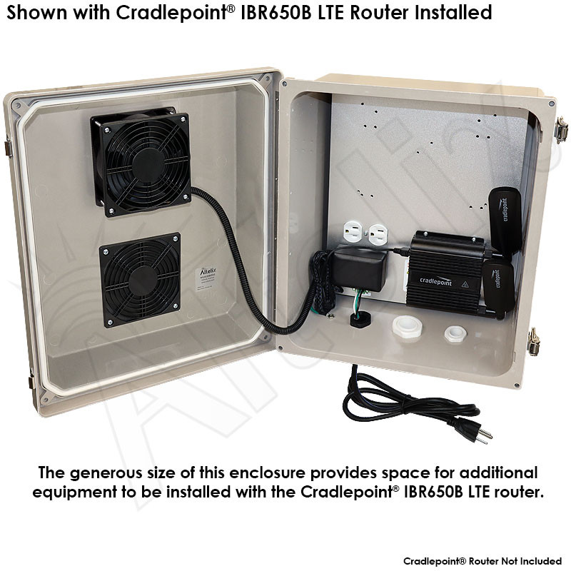 Altelix 14x12x8 Fiberglass Weatherproof Vented & Heated NEMA