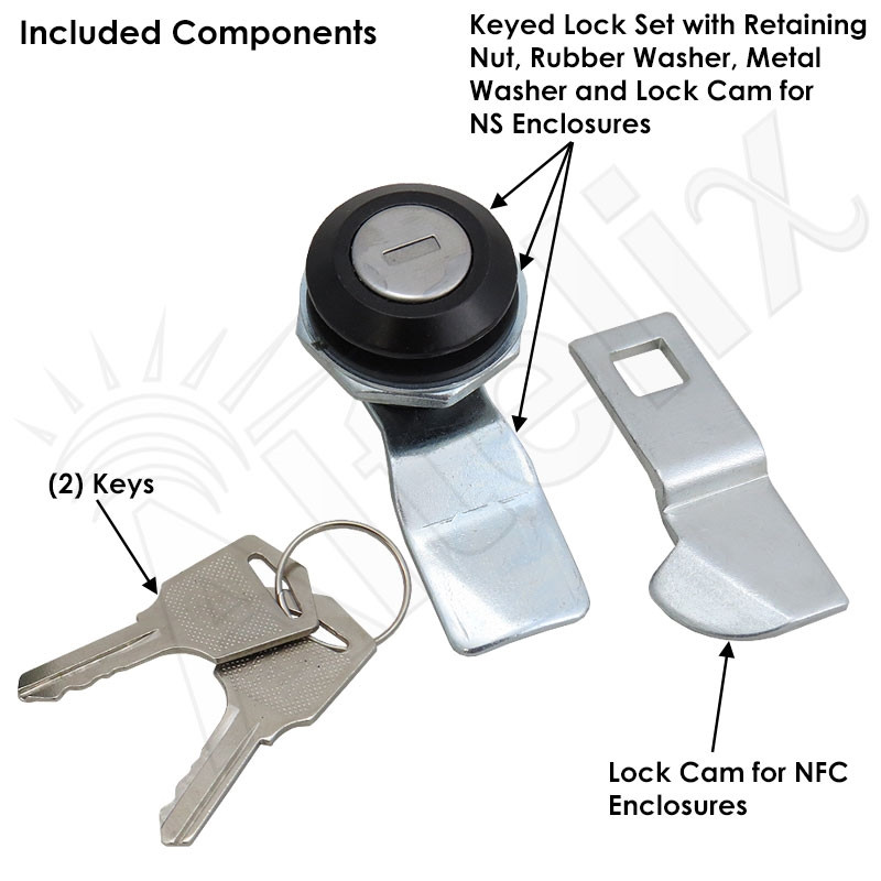 Keyed Lock Set with Keys for NS/NX/NFC Series Enclosures - Altelix