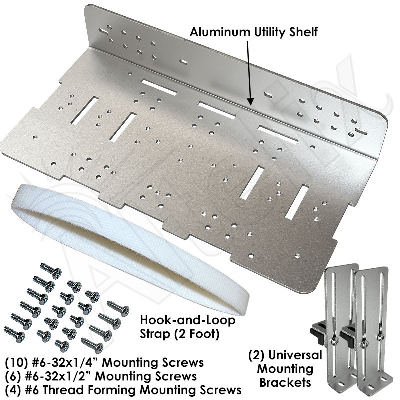 Altelix 10x5 Inch Aluminum Utility Shelf with Adjustable Universal