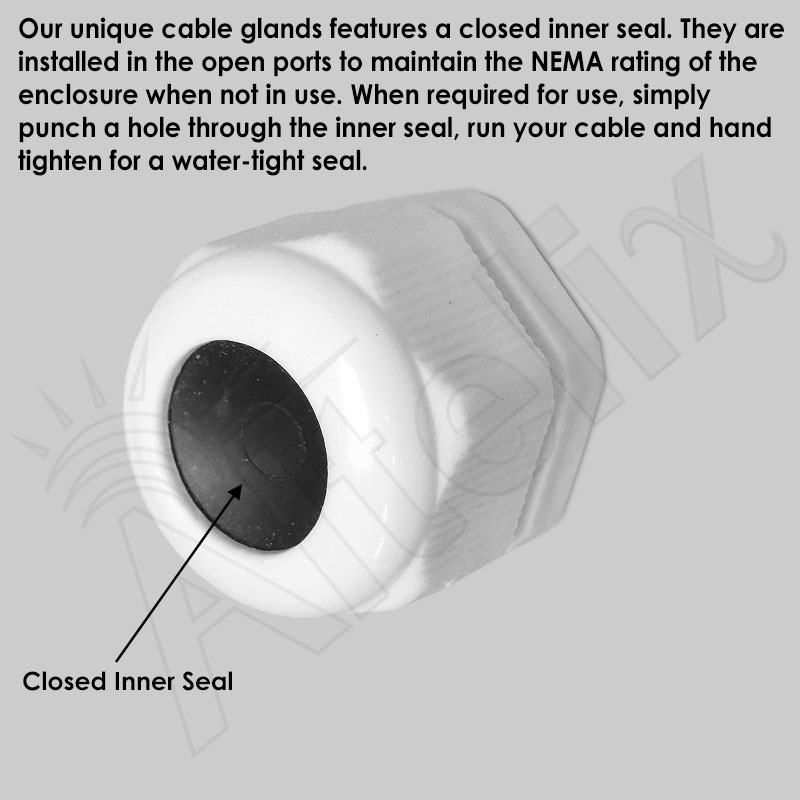 Aluminum Access Panel with 10 PG16 Cable Glands for NS161608