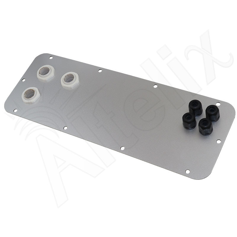 Aluminum Access Panel with 3 PG16 Cable Glands & 4 MC4 Solar Power
