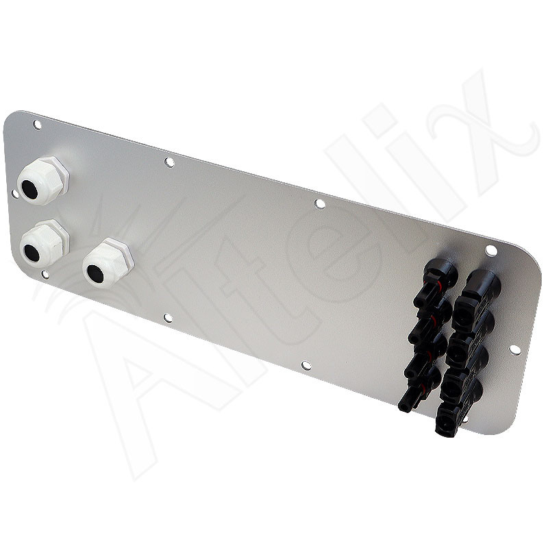 Aluminum Access Panel with 3 PG16 Cable Glands & 8 MC4 Solar Power