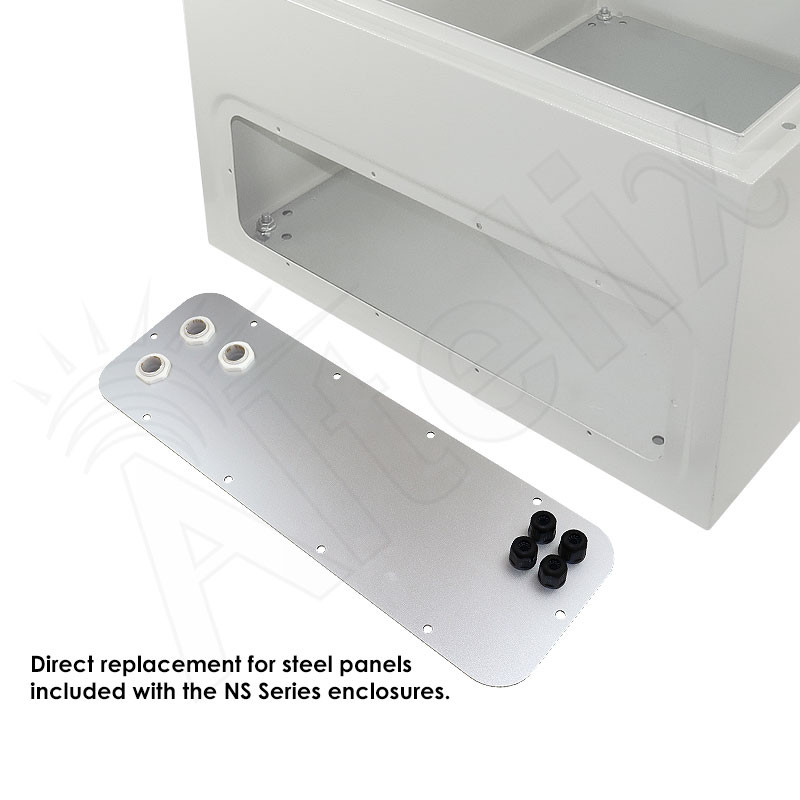 Aluminum Access Panel with 3 PG16 Cable Glands & 4 MC4 Solar Power