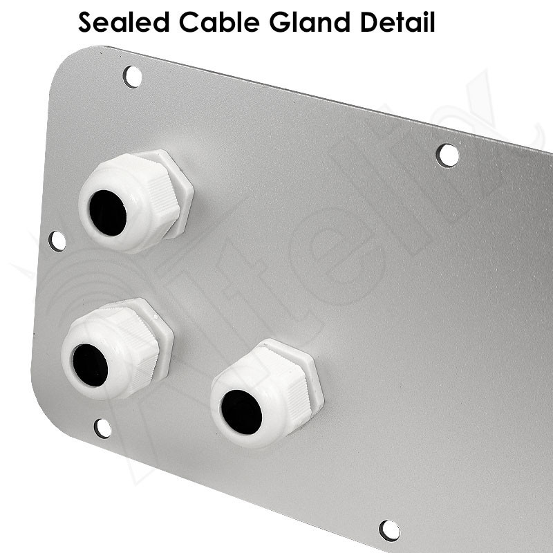Aluminum Access Panel with 3 PG16 Cable Glands & 4 MC4 Solar Power