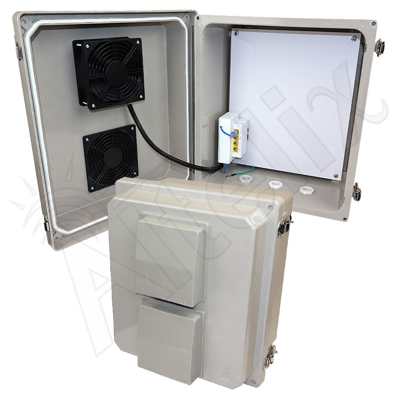 Altelix 14x12x8 PoE Powered Fiberglass Weatherproof Vented NEMA