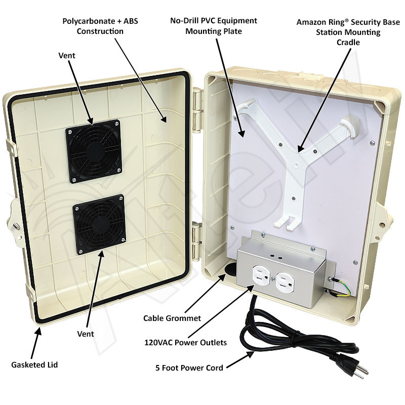 Altelix Weatherproof Vented Enclosure for Amazon Ring® Security