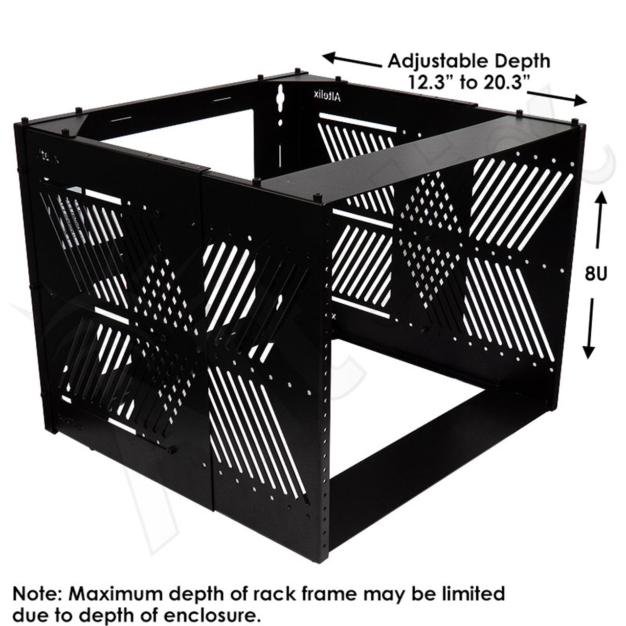 Altelix 24x24x16 Stainless Steel Weatherproof NEMA Enclosure with Heavy  Duty 19 Wide Adjustable 8U Rack Frame, Dual Cooling Fans, Single 120 VAC  Duplex Outlet and Power Cord - Altelix