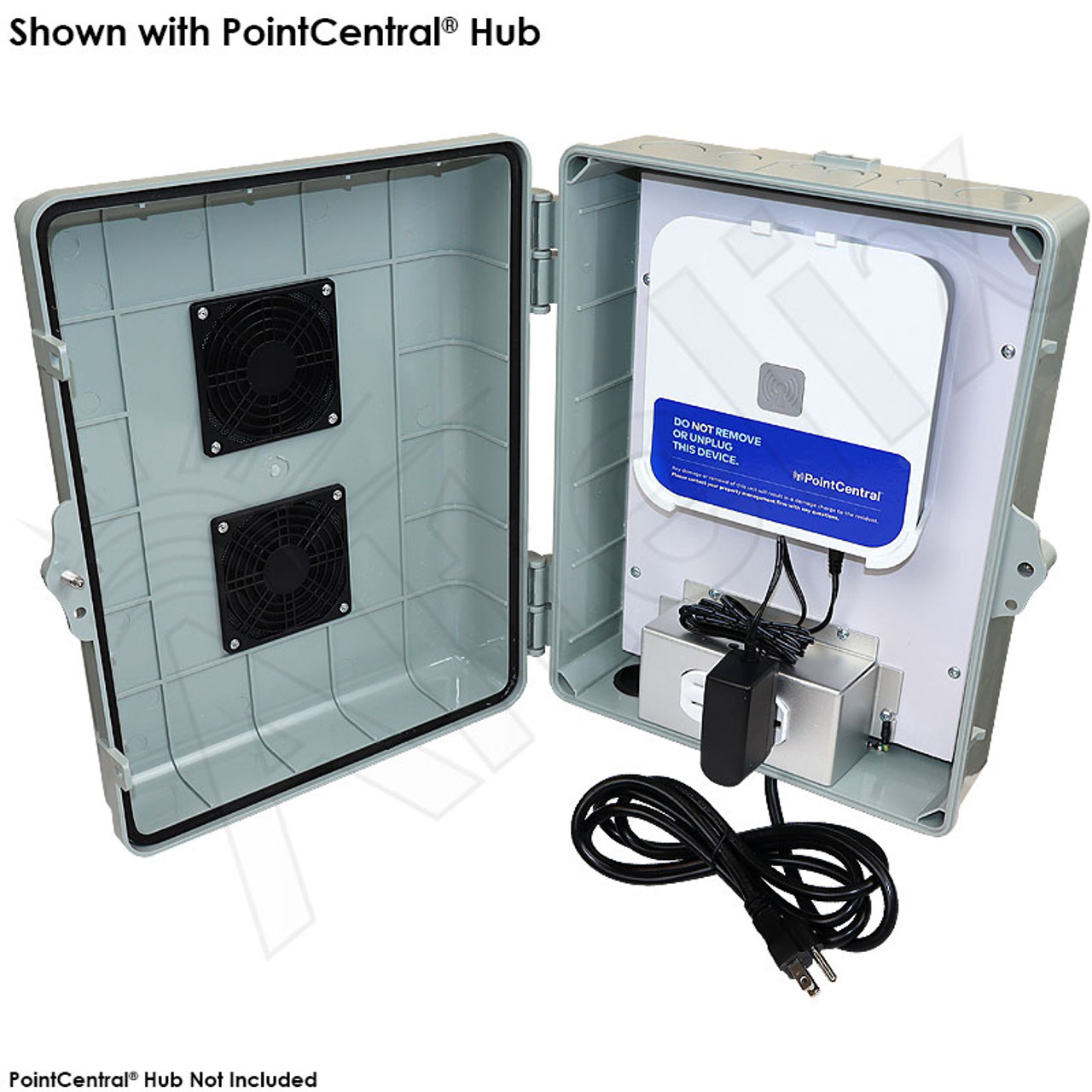 Altelix Weatherproof Vented Enclosure for Alarm.com® Z-Wave Hub and  PointCentral® Hub with 120VAC Outlets and Power Cord