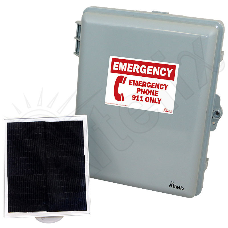 Altelix Solar Powered Weatherproof Emergency Phone Call Box for