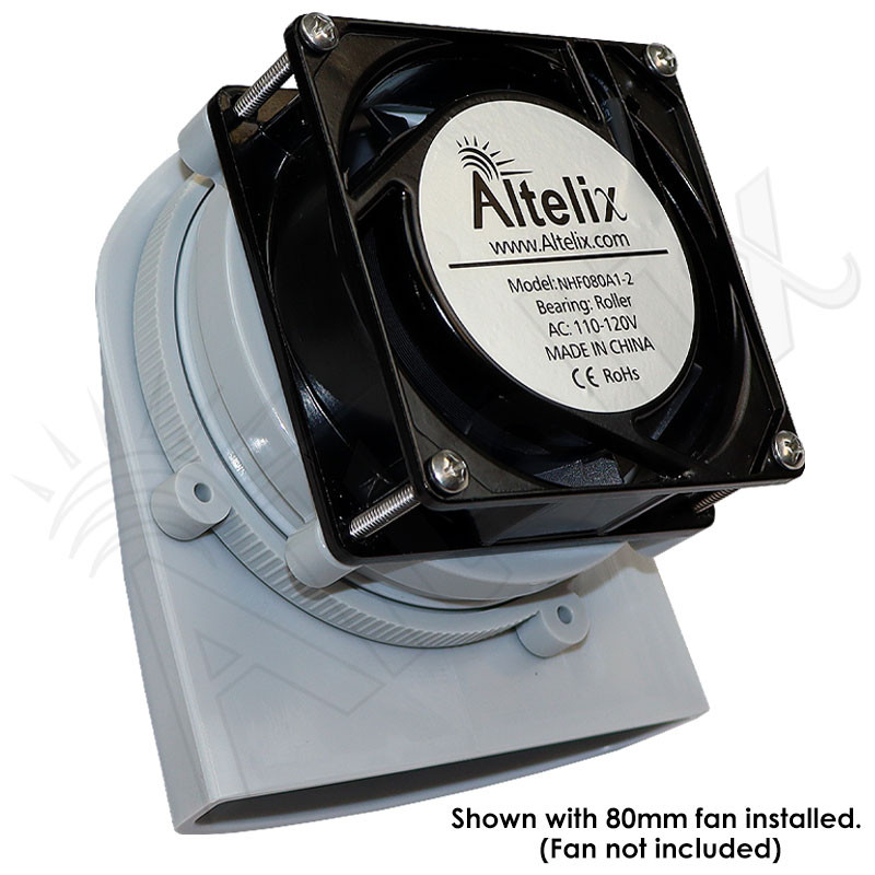 Polycarbonate Enclosure Vent/Fan Shroud with 80mm Fan Mount - Altelix