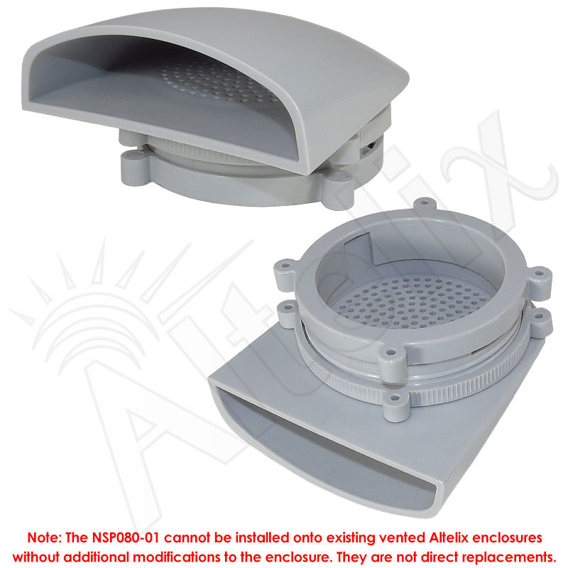 Polycarbonate Enclosure Vent/Fan Shroud with 80mm Fan Mount - Altelix