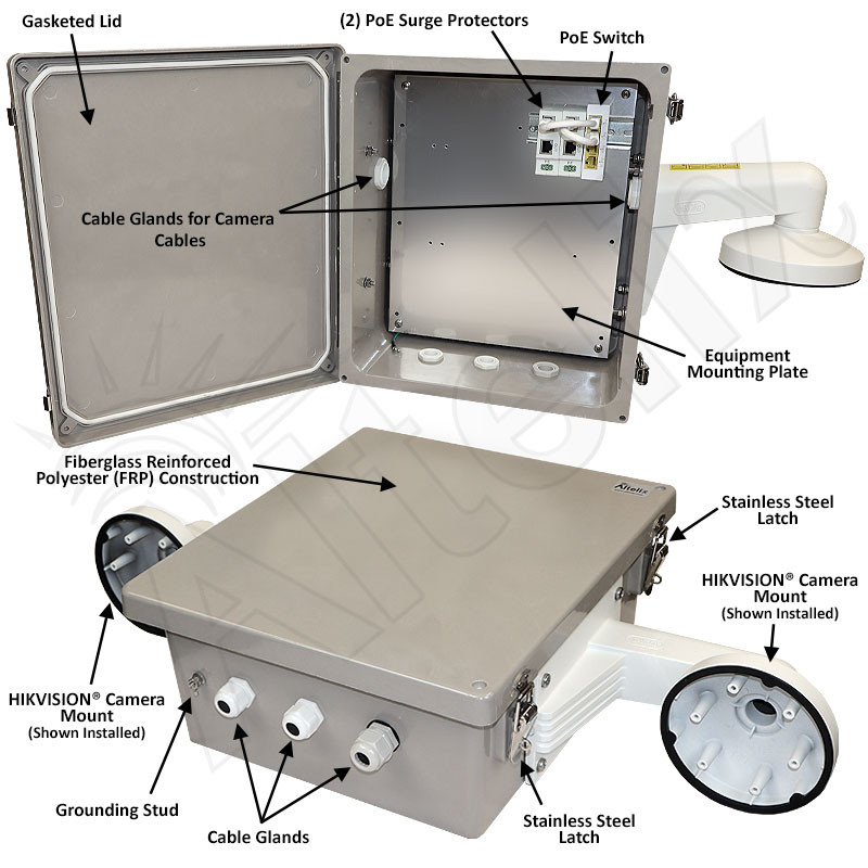Altelix NEMA 4X Fiberglass Weatherproof Camera Security Cabinet