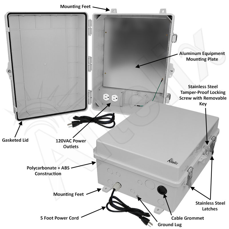 Altelix 17x14x7 NEMA 4X Polycarbonate Enclosure with Aluminum