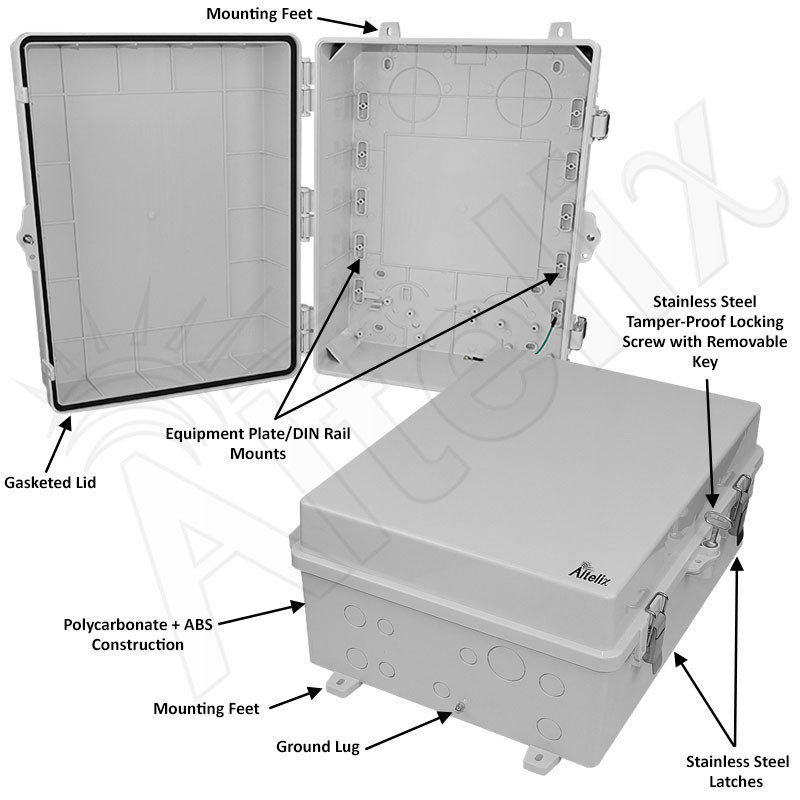 Altelix 17x14x7 NEMA 4X Polycarbonate Outdoor Enclosure Altelix 17x14x7 NEMA 4X Polycarbonate Outdoor Enclosure