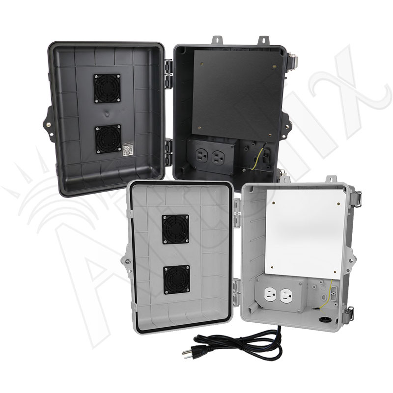 Altelix 12x9x7 Polycarbonate Vented Outdoor Enclosure with 120 VAC
