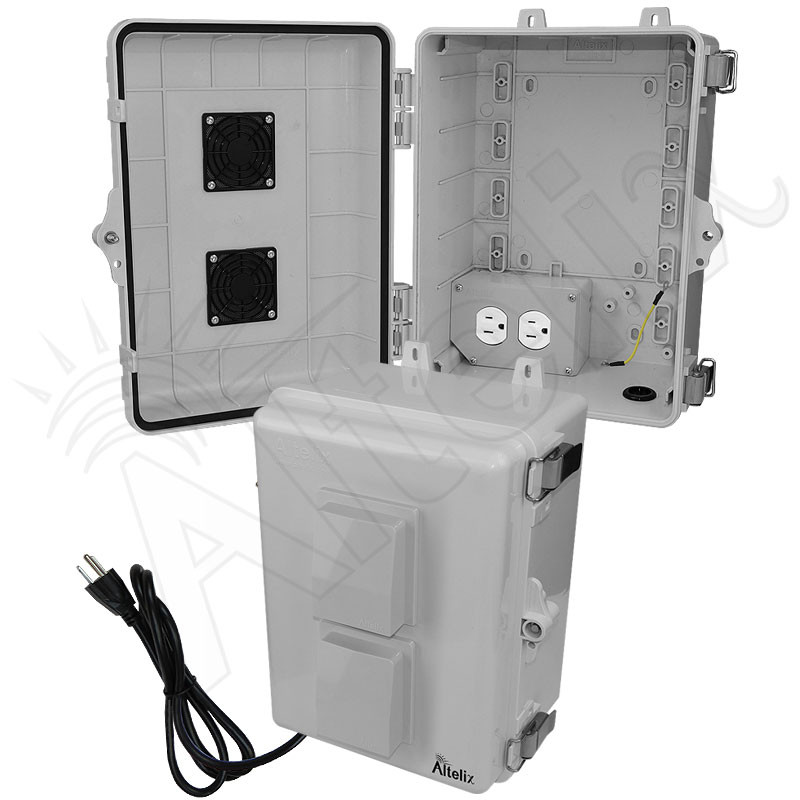 Altelix 12x9x7 Polycarbonate Vented Enclosure with 120 VAC Outlets