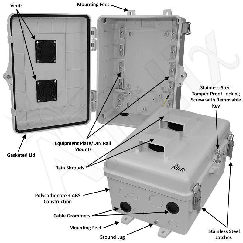 ＥＬＰCDボックスセット Altelix 12x9x7 Polycarbonate Vented Outdoor Enclosure