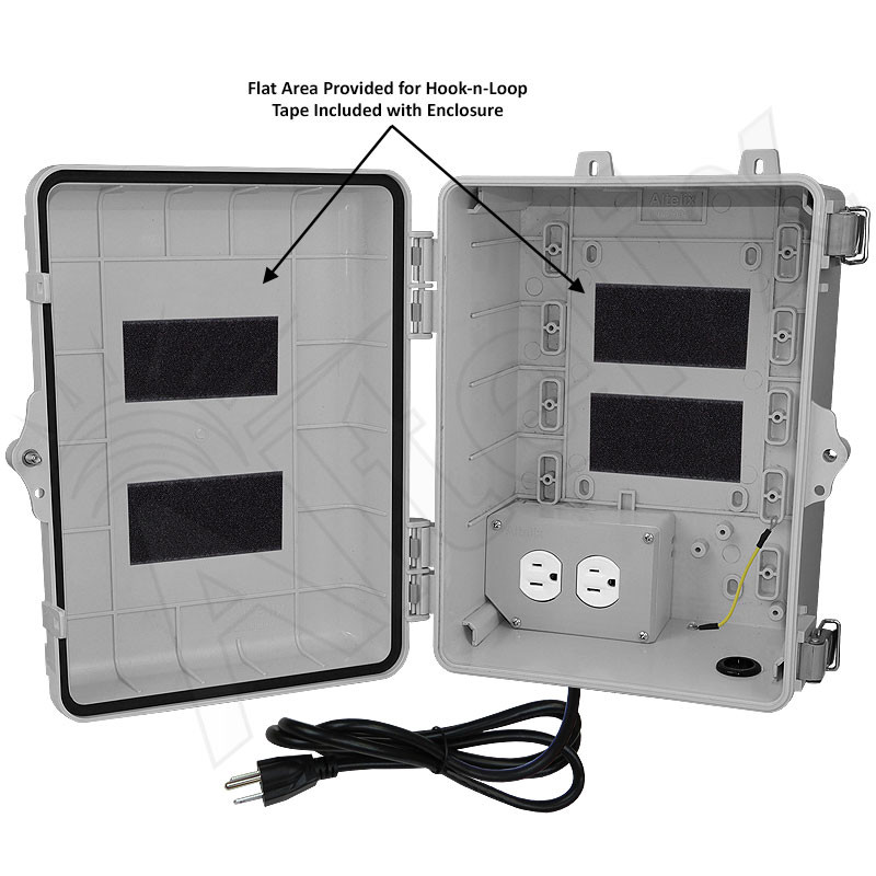 Altelix 12x9x7 NEMA 4X Polycarbonate Enclosure with 120 VAC