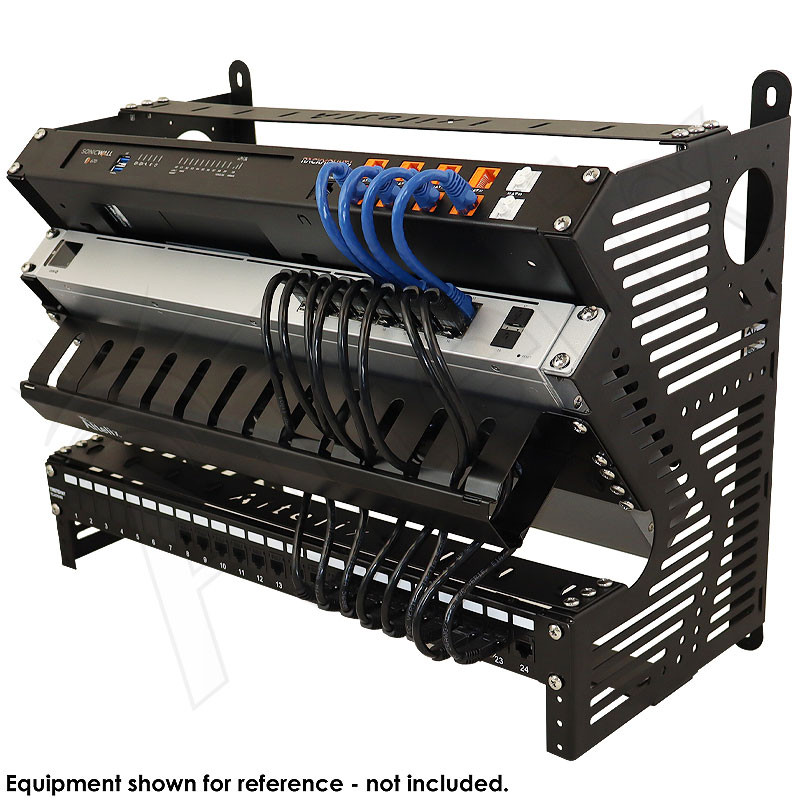 Altelix Space Saver 19” Wide Wall Mount Slanted Equipment Rack