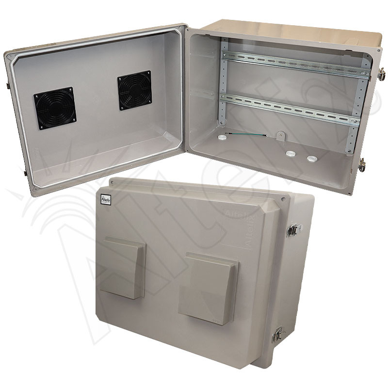 Altelix 16x20x12 Vented Industrial DIN Rail Fiberglass Enclosure