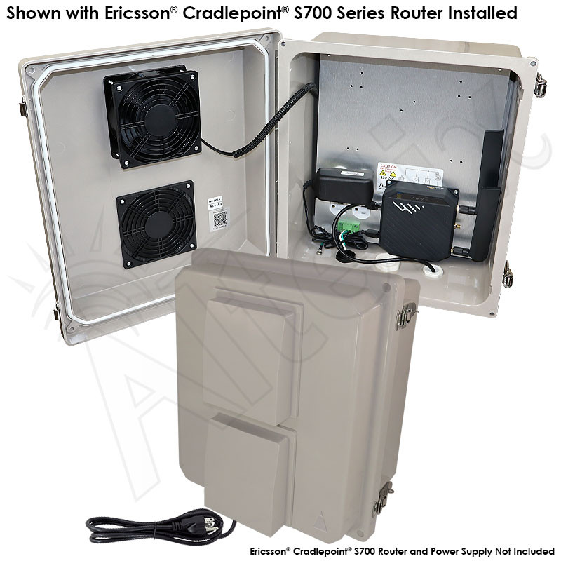 Altelix 14x12x8 Fiberglass Weatherproof Vented & Heated NEMA