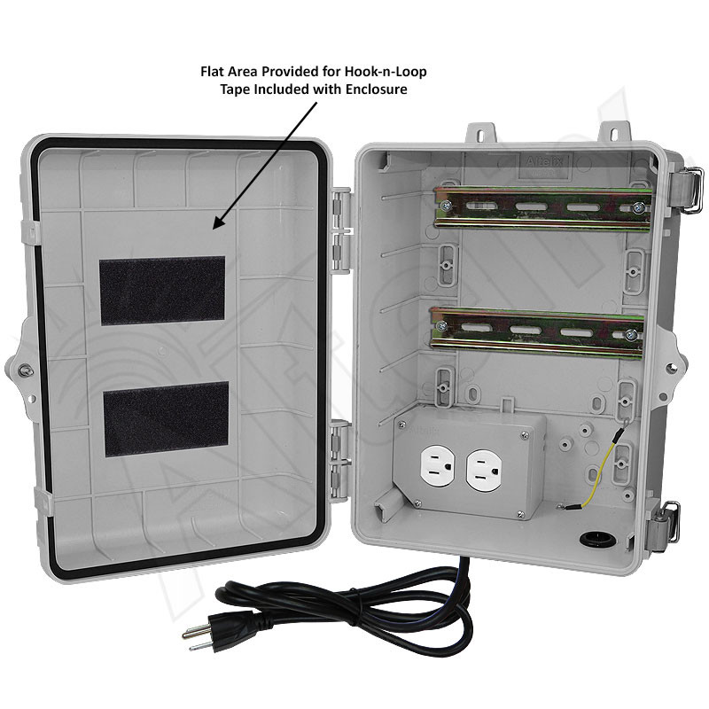 Altelix 12x9x7 NEMA 4X Polycarbonate DIN Rail Enclosure with 120