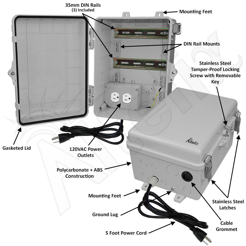 ＥＬＰCDボックスセット Altelix 14x11x5 NEMA Polycarbonate Weatherproof Vented Utility Box