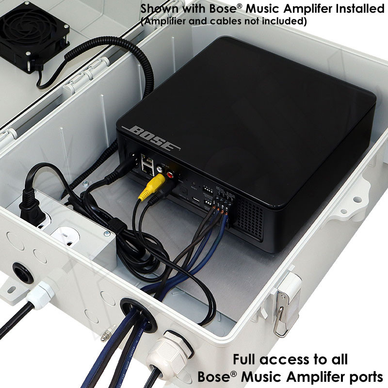 Altelix Weatherproof Bose® Music Amplifier Enclosure with 120 VAC
