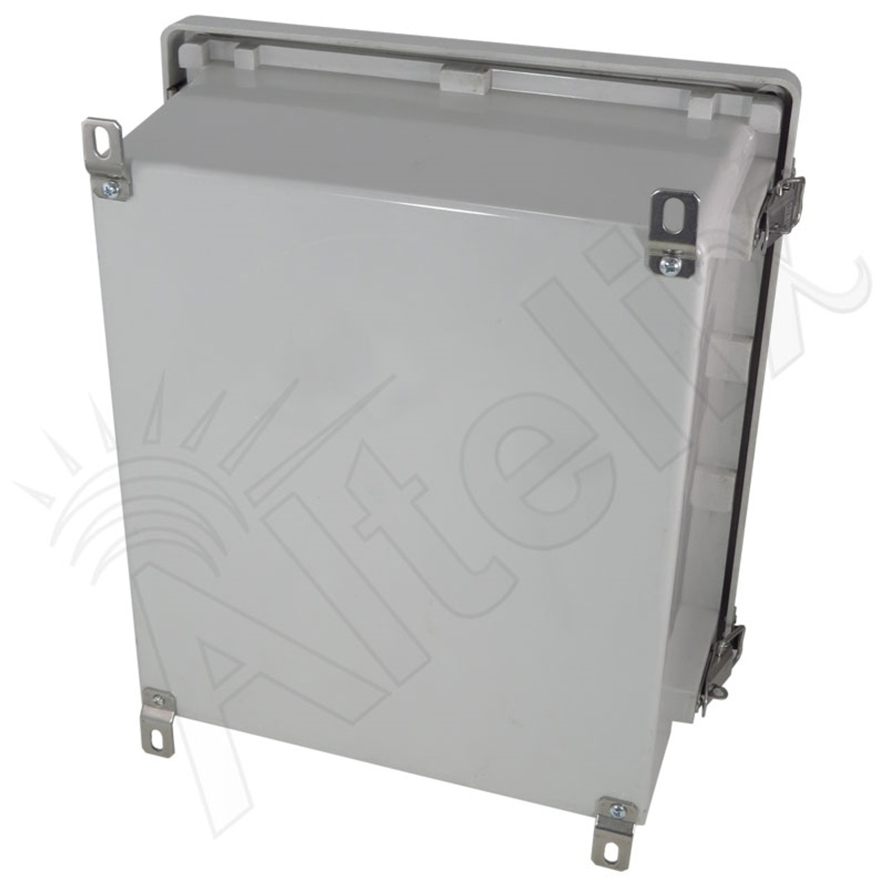 14x12x07 Fiberglass Polyester FRP Weatherproof Outdoor IP24 NEMA 3R  Enclosure, 120 VAC MNT PLT, User Adjustable Thermostat Heat & Fan Gray