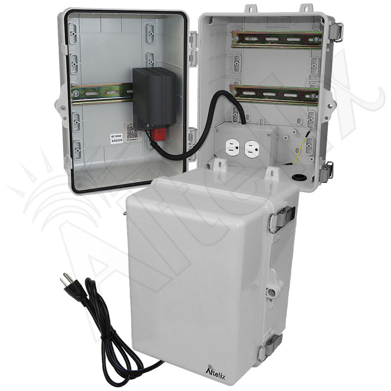 Altelix 12x9x9 NEMA 4X Polycarbonate Heated DIN Rail Enclosure