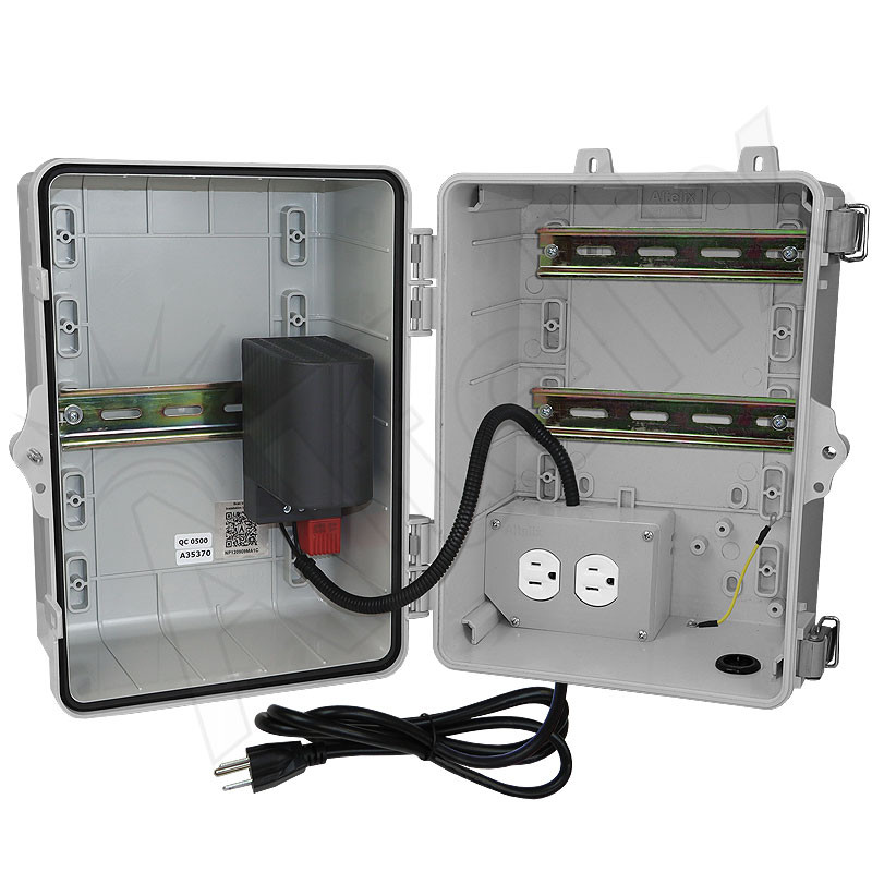Altelix 12x9x9 NEMA 4X Polycarbonate Heated DIN Rail Enclosure