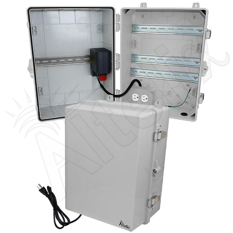 Altelix 17x14x9 Heated Polycarbonate ABS NEMA 4X DIN Rail