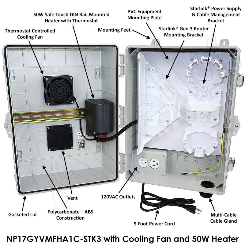 イトウテルミー　a3box Altelix Fan Cooled Weatherproof Starlink® Gen 3 Enclosure with 120