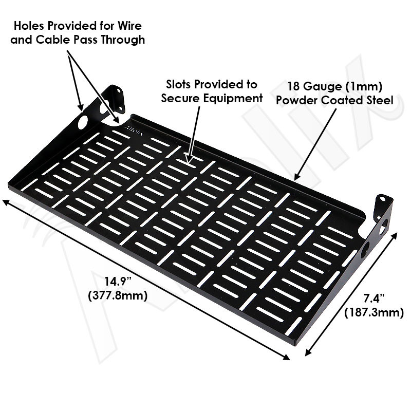 Altelix 15x7 Inch Steel Utility Shelf for NF201612 Series