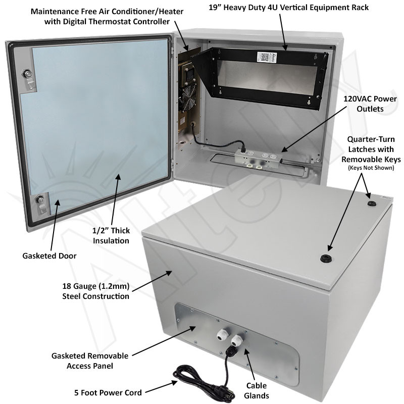 Altelix Air Conditioned Enclosure with Heat and 4U Vertical