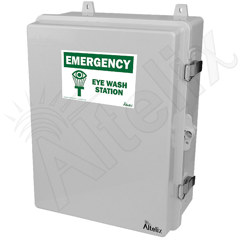 Altelix Weatherproof Emergency Dual Eye Wash Enclosure - 17x14x7