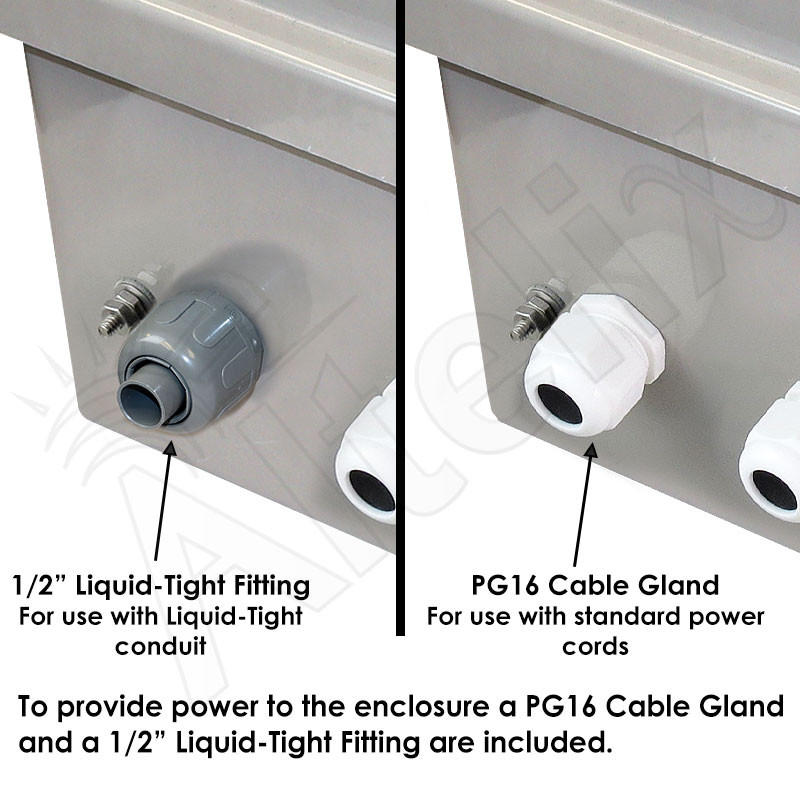 Altelix 24x16x9 Vented Fiberglass Weatherproof NEMA Enclosure with