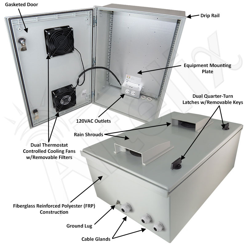 maj8様 Altelix 24x16x9 Vented Fiberglass Weatherproof NEMA Enclosure with
