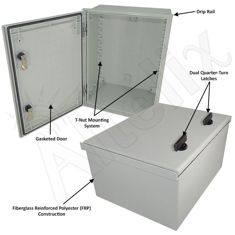 Altelix 16x12x8 NEMA 4X Fiberglass Weatherproof Enclosure - Altelix