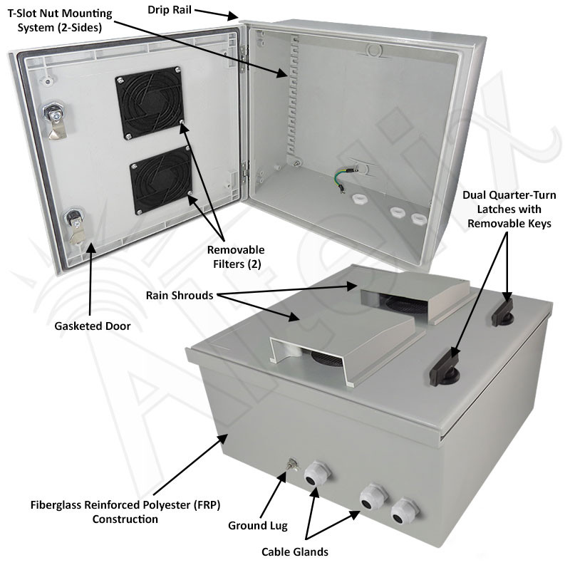Altelix 16x16x8 Vented Fiberglass Weatherproof NEMA Enclosure