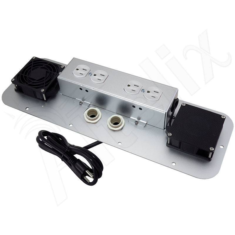 Power Module with Two 120VAC Duplex Outlets and Cooling Fan for