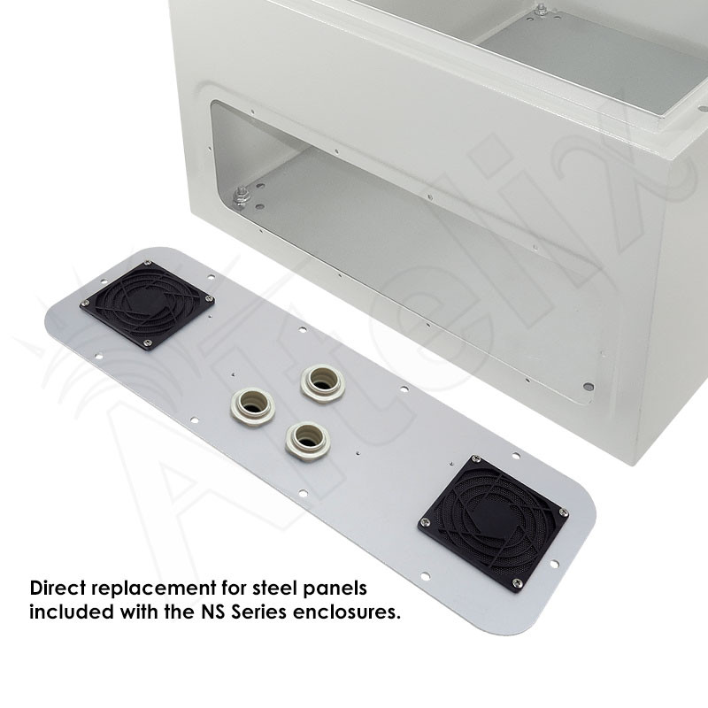 Vented Aluminum Access Panel for 20 Inch and Wider Enclosures