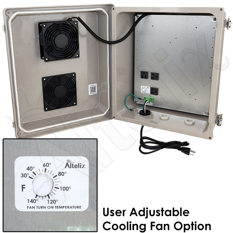 Altelix 14x12x8 Fiberglass Weatherproof Vented NEMA Enclosure with