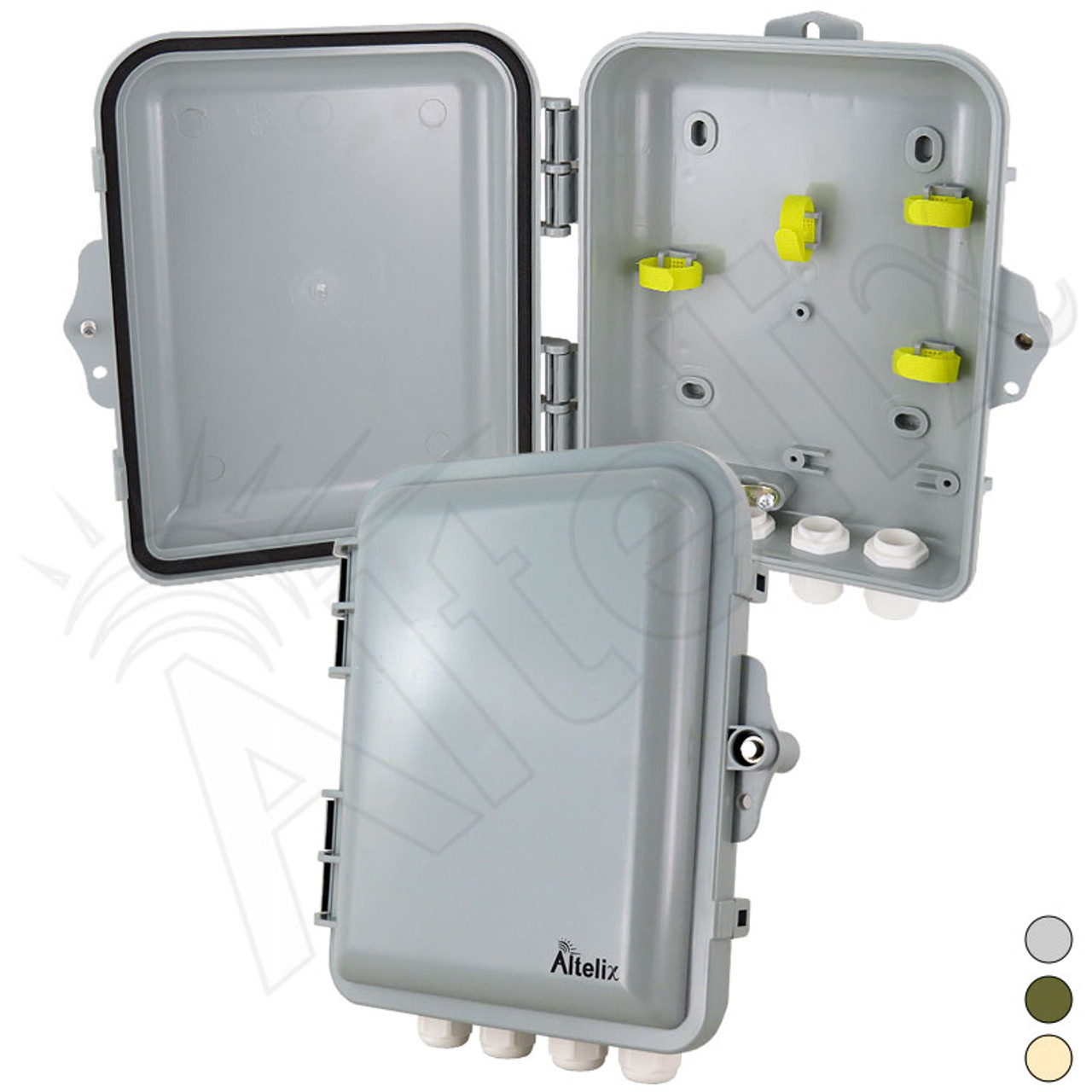 Altelix 9x8x3 PC+ABS Vented Weatherproof NEMA Utility Box with Hinged Door