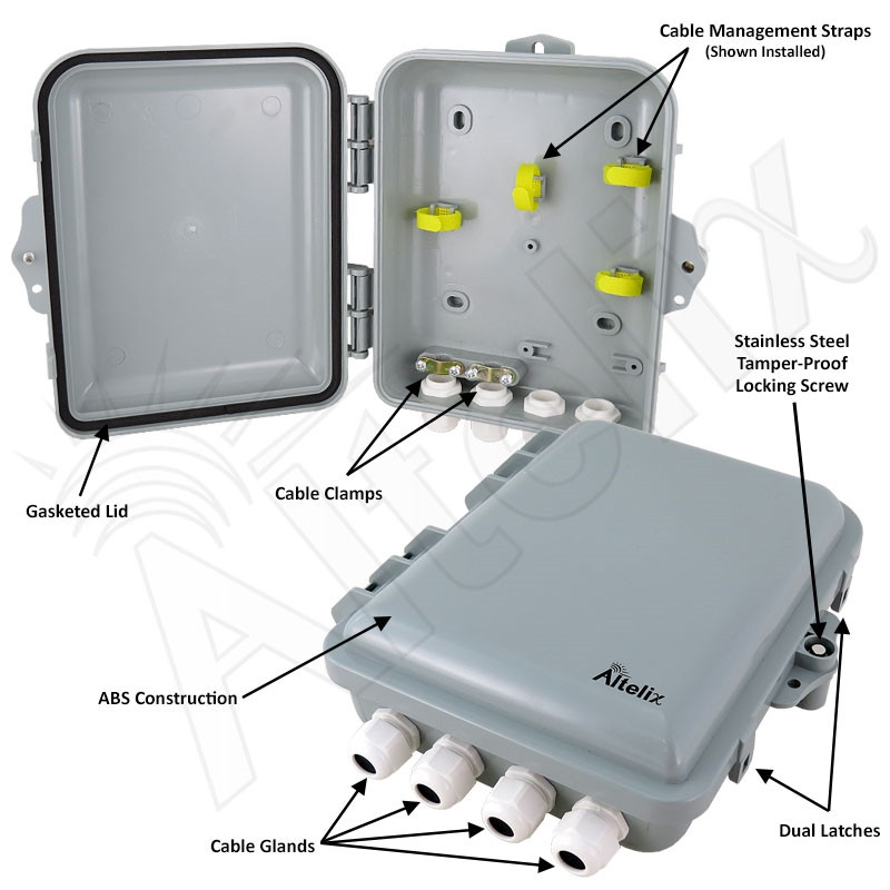 Altelix 9x8x3 NEMA 4X Polycarbonate Weatherproof Utility Box