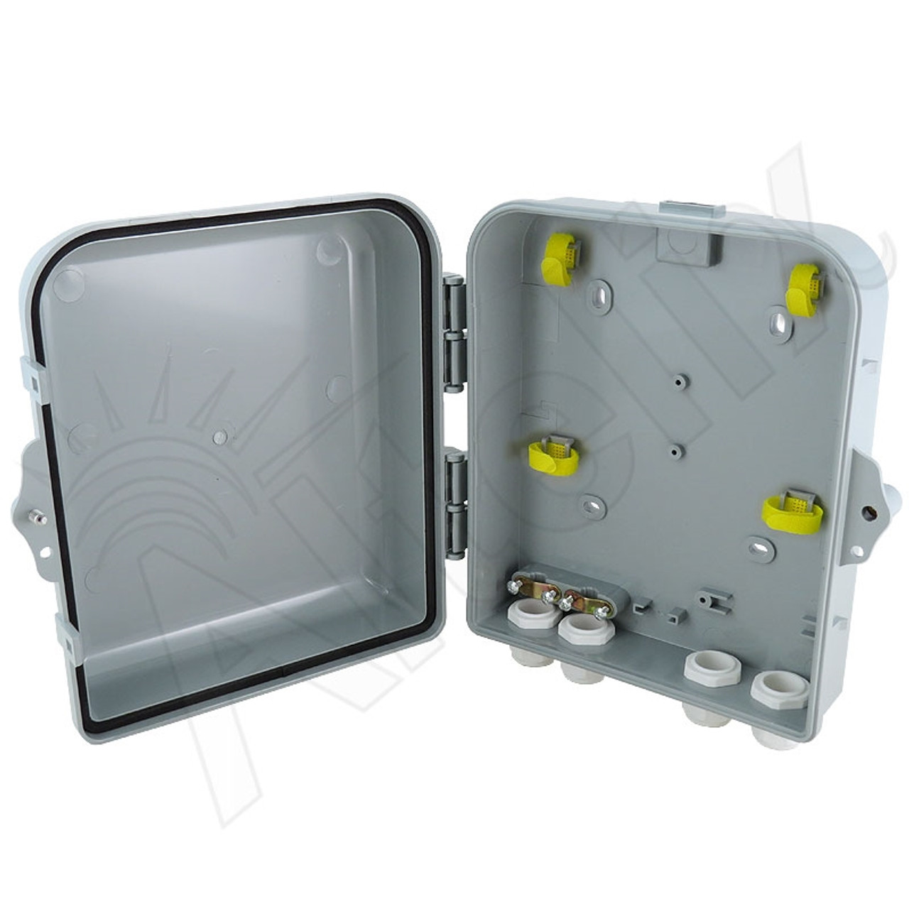 Altelix 9x8x3 PC+ABS Weatherproof Vented Utility Box NEMA Enclosure with  Hinged Door and Aluminum Mounting Plate