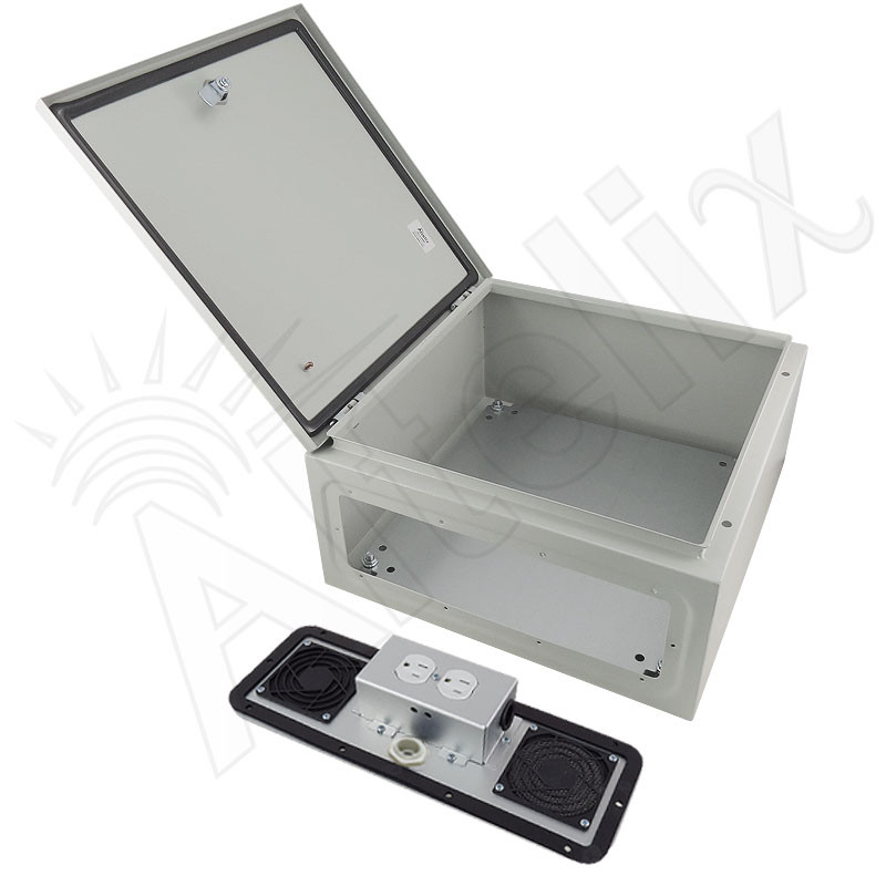 Altelix 16x16x8 Vented Steel Weatherproof NEMA Enclosure with 120