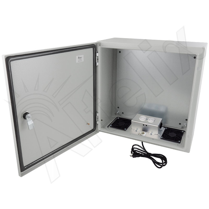 Altelix 16x16x8 Vented Steel Weatherproof NEMA Enclosure with 120