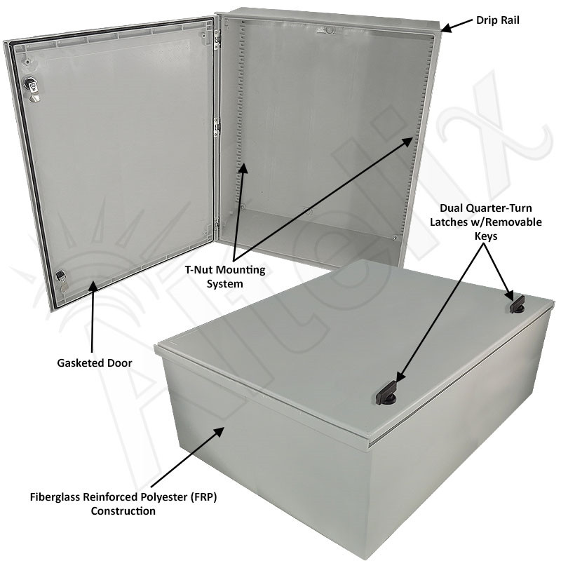 Altelix 32x24x12 NEMA 3X Fiberglass Weatherproof Enclosure - Altelix